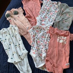 Gerber Pink, White, and Gray Kids Bodysuits
